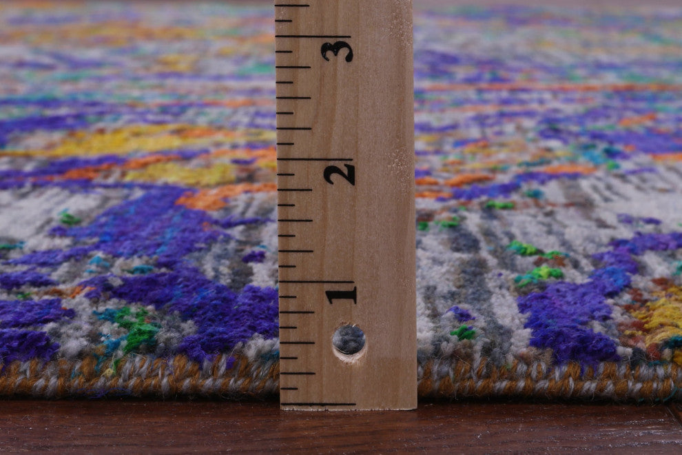 Abstract Hand Knotted Wool & Silk Rug 9' 0" X 12' 4" - Q15814