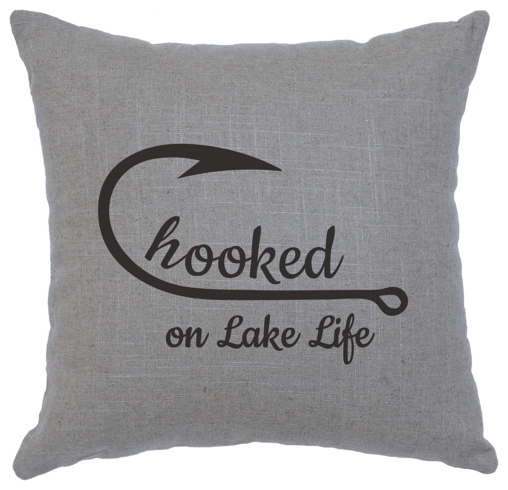 Image Pillow 16x16 Hooked Linen Gray