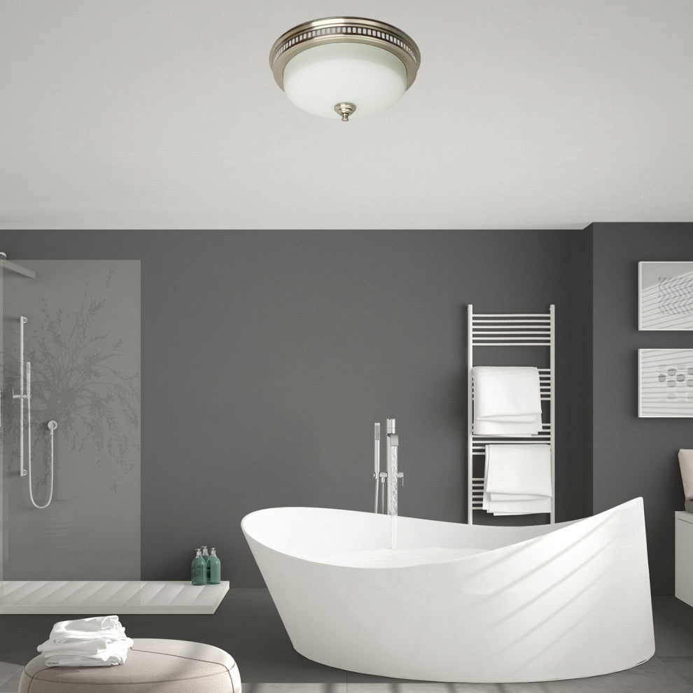 Bathroom Exhaust Fan WithLED Light and Nightlight 110CFM 1.5 Sone Brushed Nickel