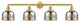 Large Bell 4 Light Bath Vanity Light, Satin Gold, Silver Plated Mercury