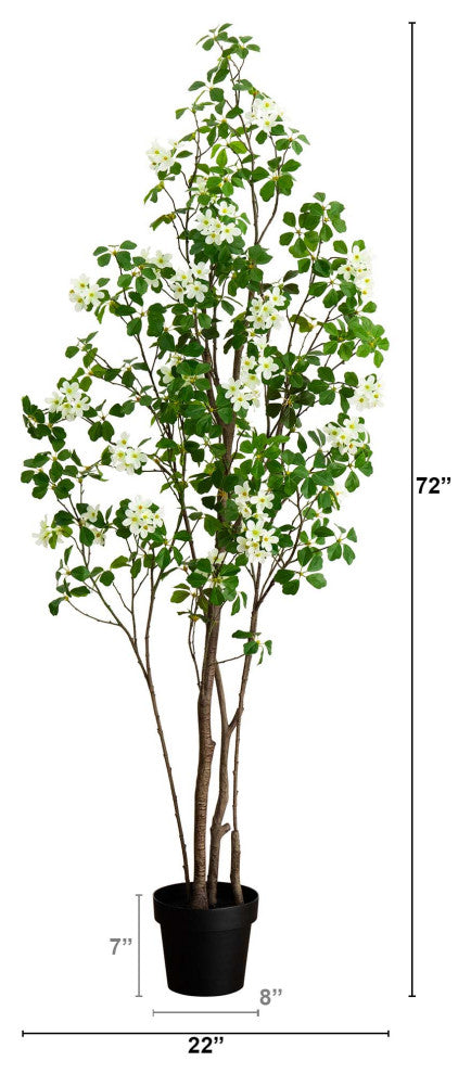 6ft. Artificial Dogwood Tree With Real Touch Leaves
