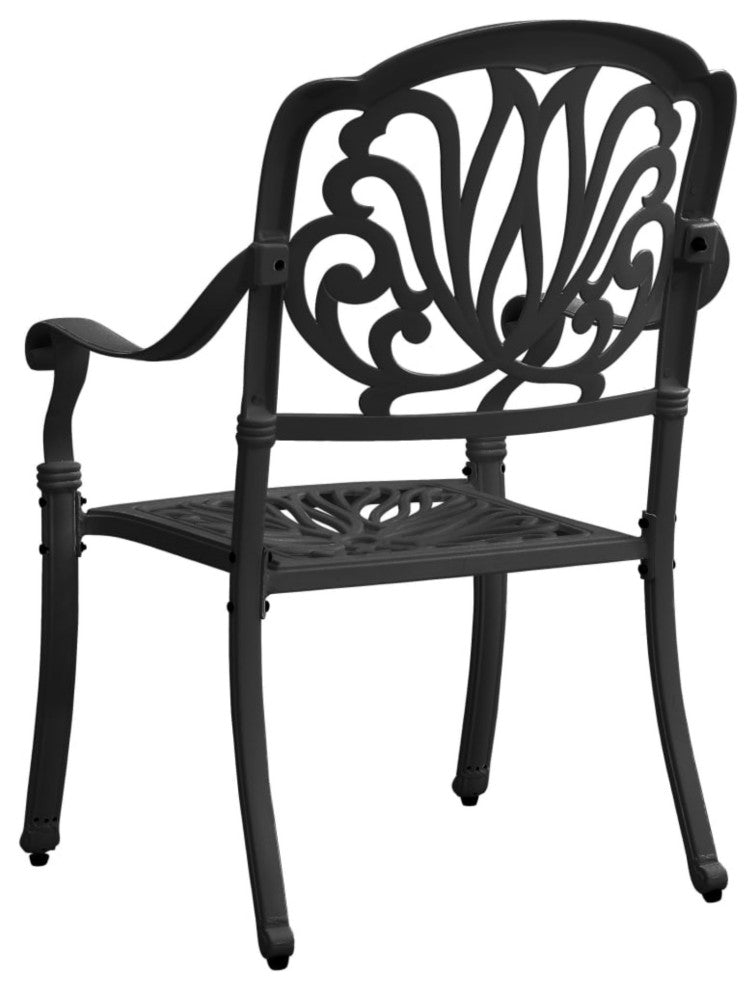 Vidaxl Garden Chairs 2-Piece Set Cast Aluminum Black