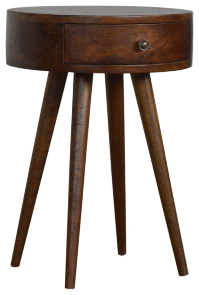 Nordic Chestnut Circular Nightstand