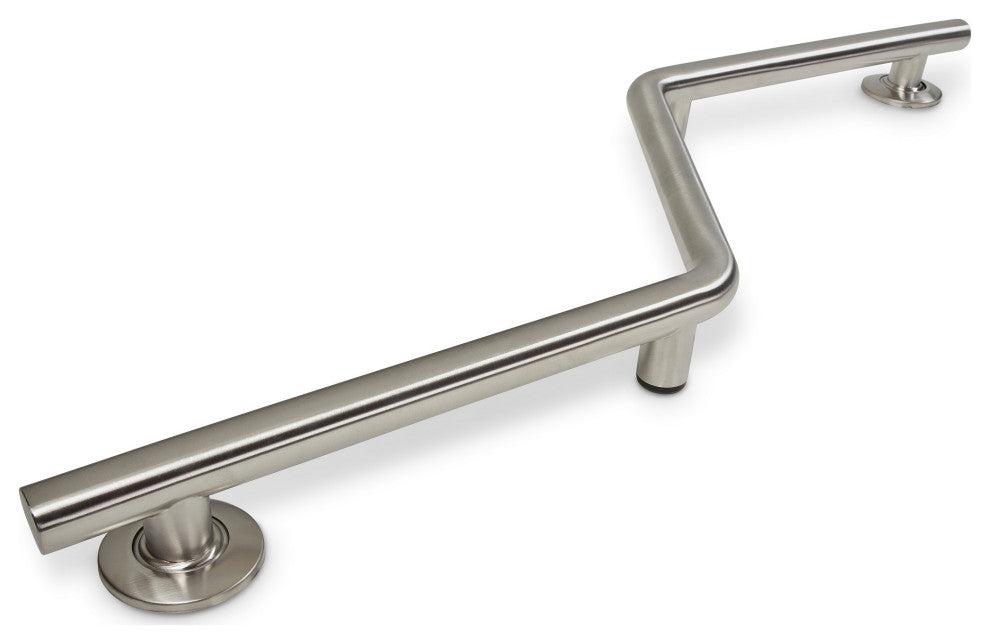 38" Zuma Angled Assist Shower Grab Bar, Satin Stainless, Left-Handed