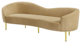 Ritz Velvet Upholstered Sofa, Camel