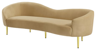 Ritz Velvet Upholstered Sofa, Camel