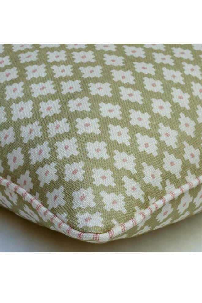 Flower Printed Throw Pillow | Andrew Martin Maze, Green