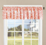 Birdsong 2 Piece Valance Set, Coral, 60"x18"