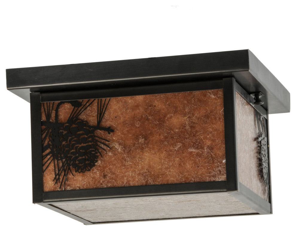 12Sq Hyde Park Winter Pine LED Flushmount