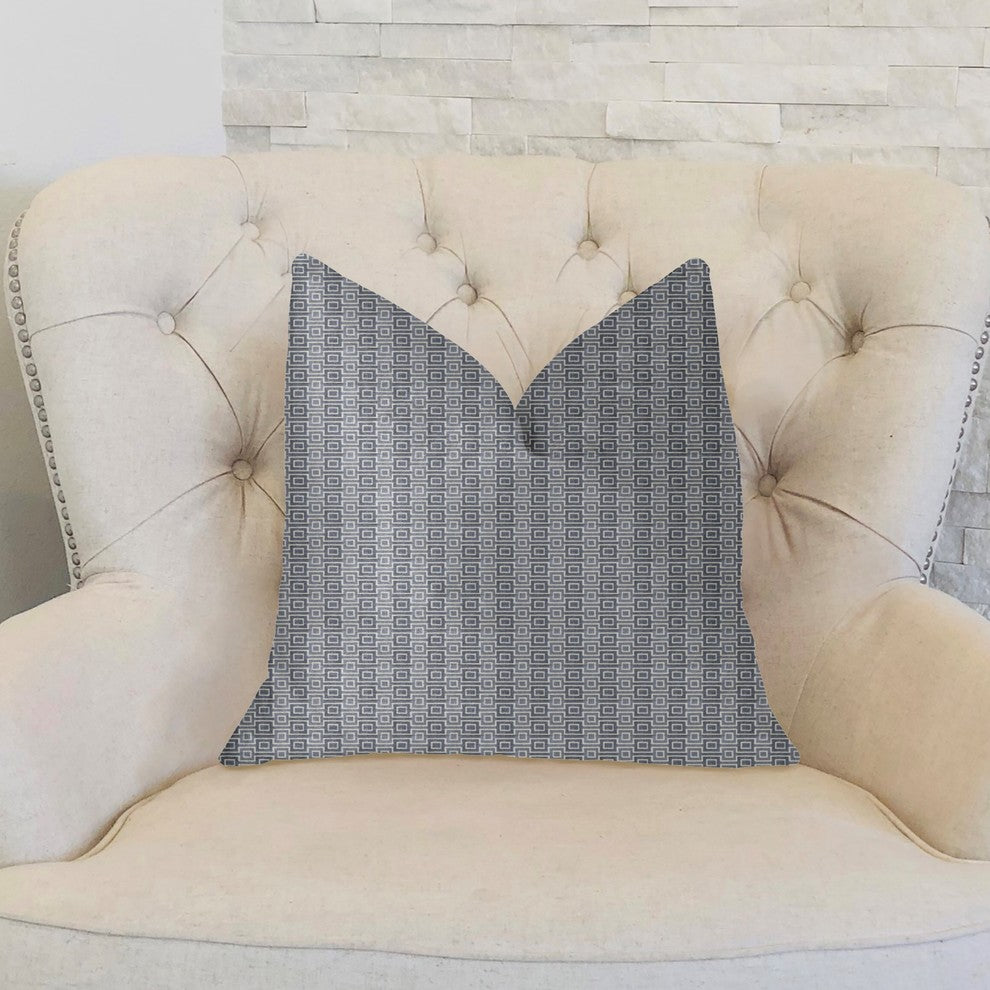 Napoleon Gray and Beige Luxury Throw Pillow, 22"x22"