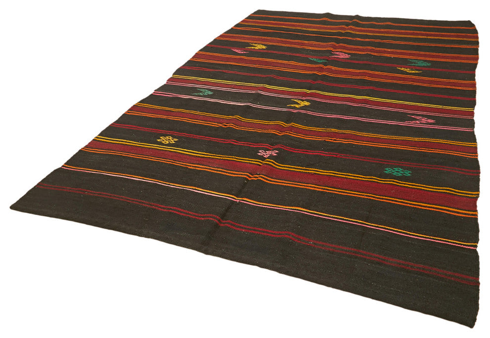 Rug N Carpet - Handmade Anatolian 6' 10'' x 12' 2'' Vintage Goat Hair Kilim Rug