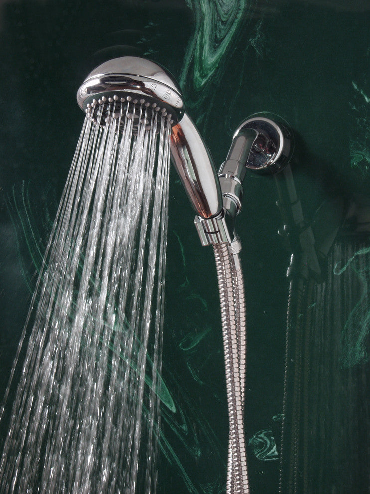 Rainbo Massage 7 Spray Hand Shower System With Wall Bracket, Brushed Nickel