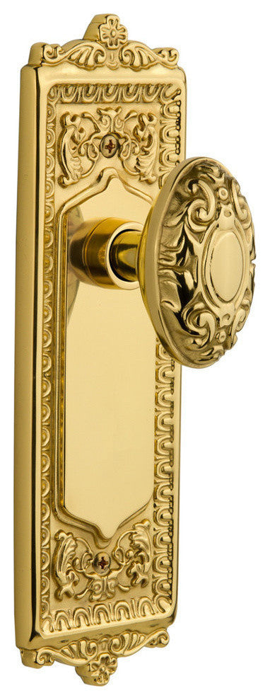 Double Egg and Dart Plate With Victorian Knob, Unlacquered Brass