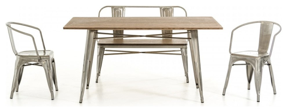 Modrest Ford Modern Wood Dining Table, Gray