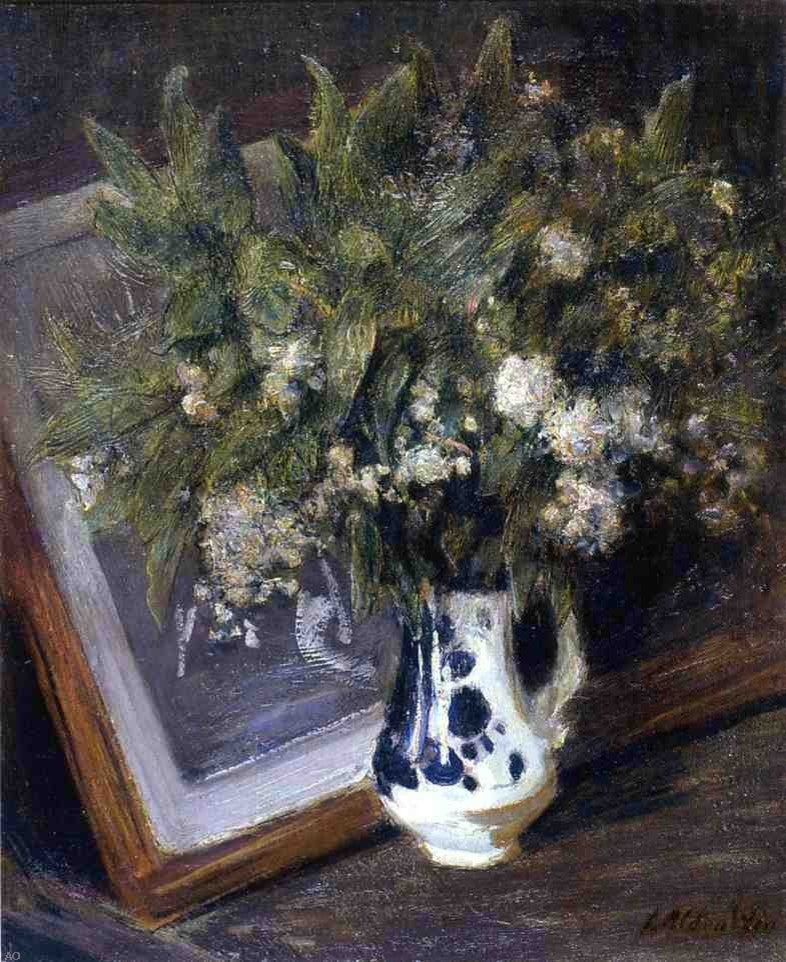 Julian Alden Weir Flowers in a Delft Jug, 20"x25" Wall Decal