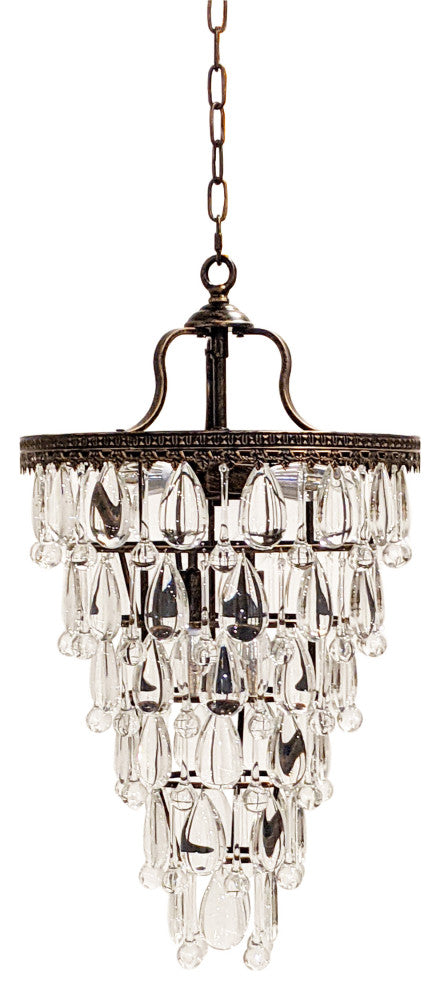 JL Styles Inc Four Light Crystal Pendant in Oil Rubbed Bronze Finish