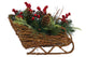18" Christmas Sleigh With Pine, Pinecones and Berries Faux Christmas Arrangement