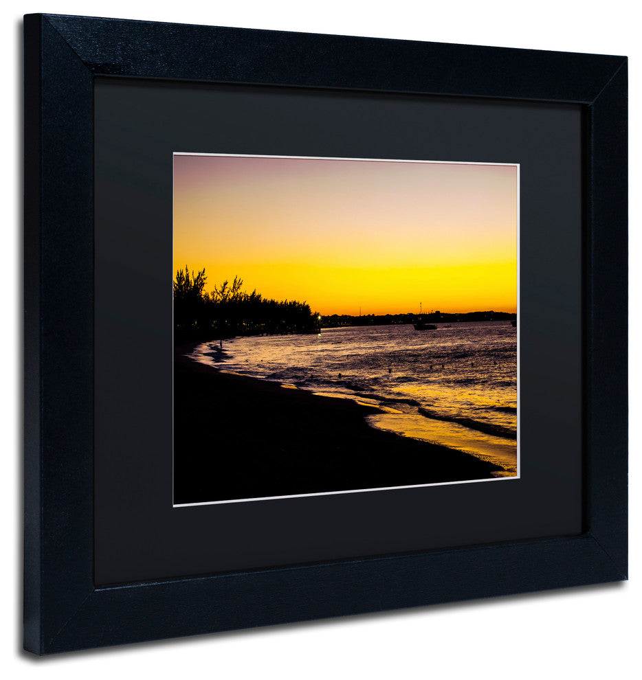 "Deluxe Sunset" Framed Art by Yale Gurney, Black, Black, 14"x11"