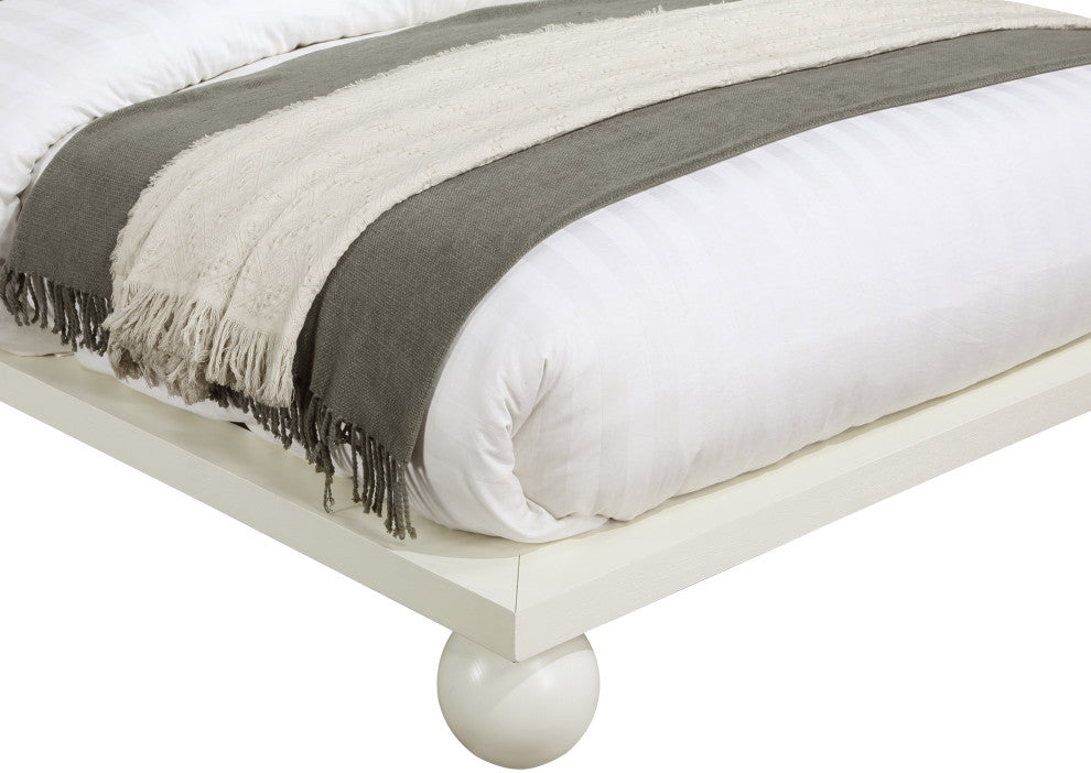 Kent Solid Ash Wood Bed, Cream, Queen