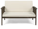 Grace Outdoor Acacia Wood Loveseat, Gray Finish and Cream