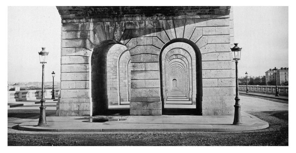 "Paris, 1860s - Pont du Point du Jour" Paper Art, 32"x17"
