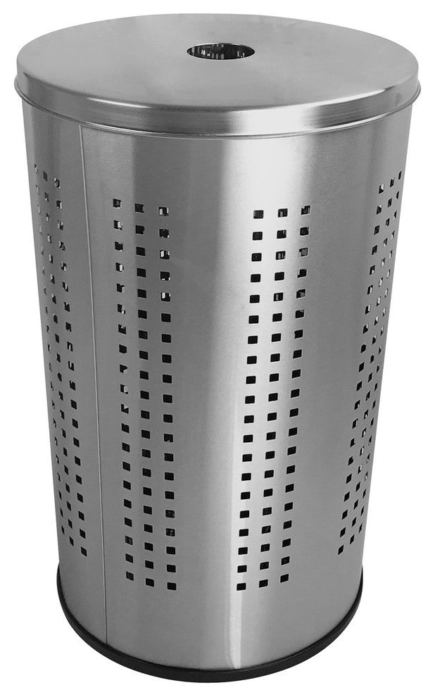 46L Laundry Hamper, Brushed Stainless Steel