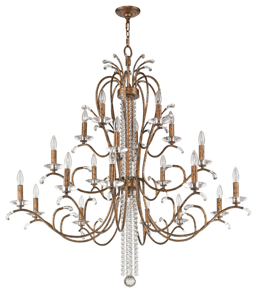 Serafina Foyer Chandelier, Hand-Applied Venetian Golden Bronze