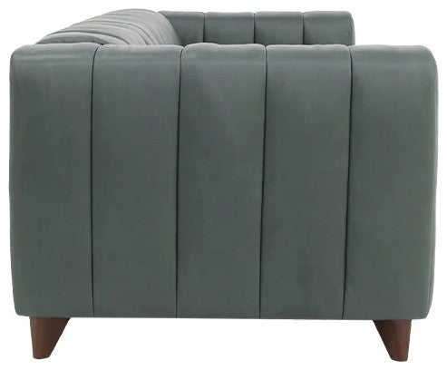 Octavia Top Grain Leather Sofa Green