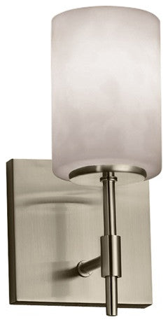 Union 1-Light Wall Sconce, Short, Cylinder, Brushed Nickel, Clouds, LED