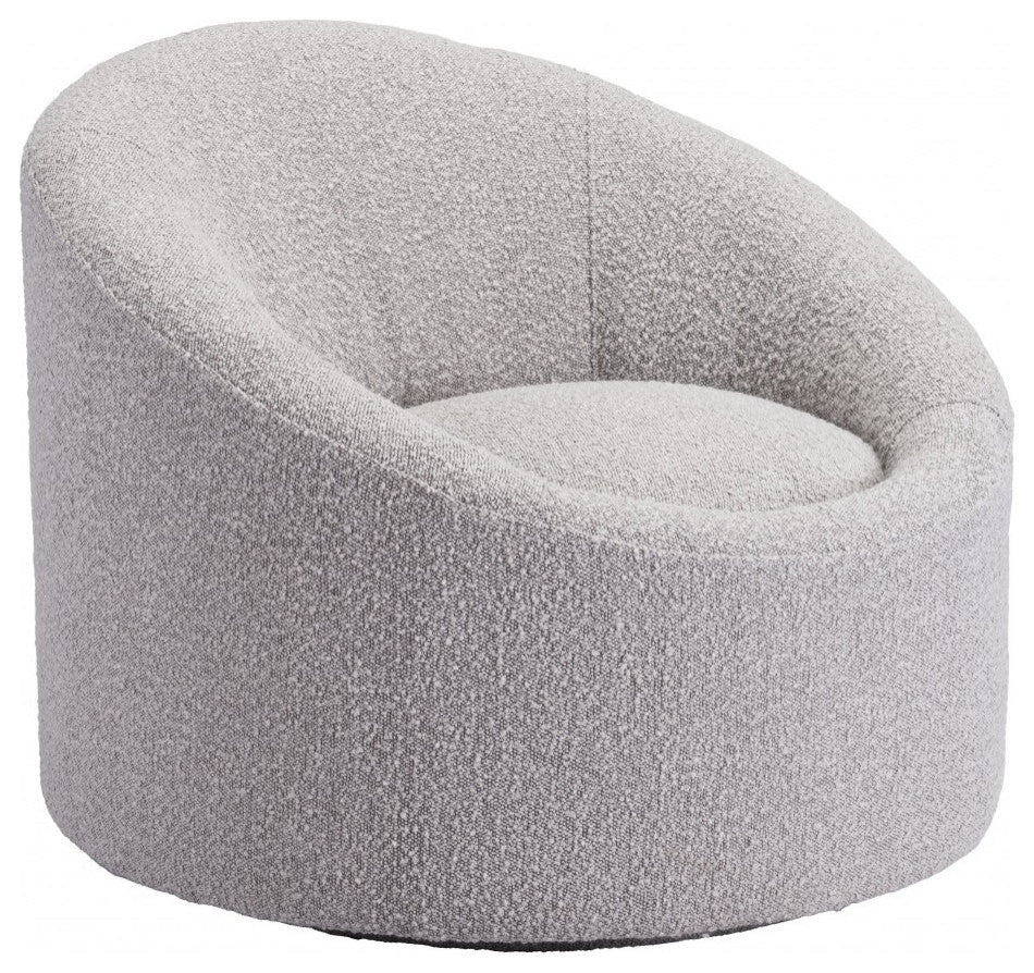 Light Gray Plush Accent Chair