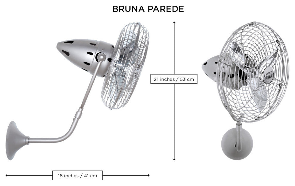 Bruna Parede Directional Wall Fan, Polished Chrome