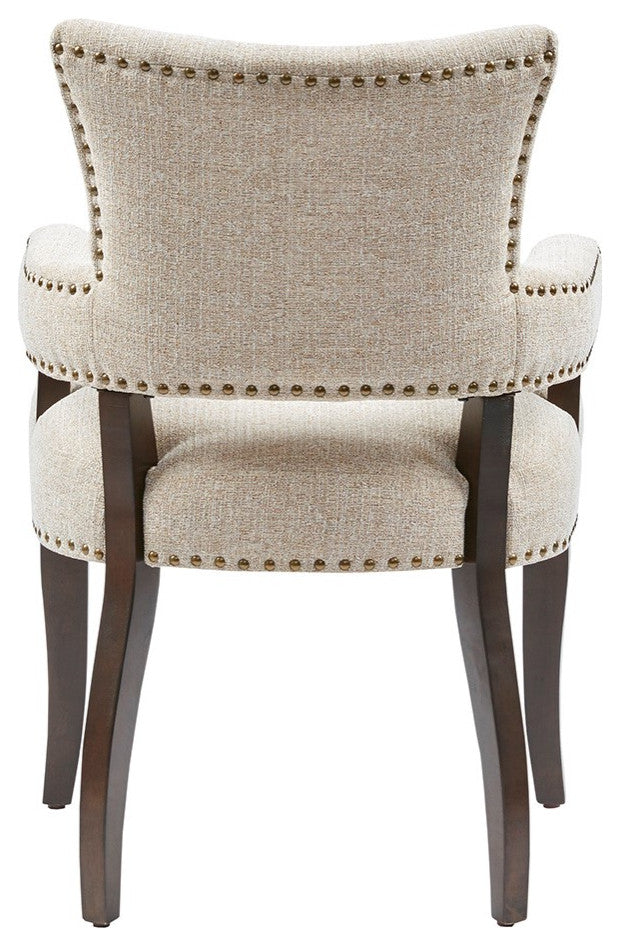 INK+IVY Brooklyn Multi-Hued Armed Dining Chair, Cream