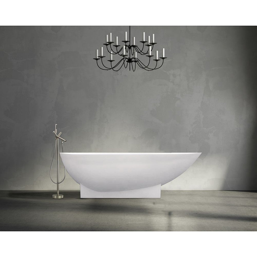 Transolid Shea 72"x36"x20" Freestanding Tub and Faucet Kit, White
