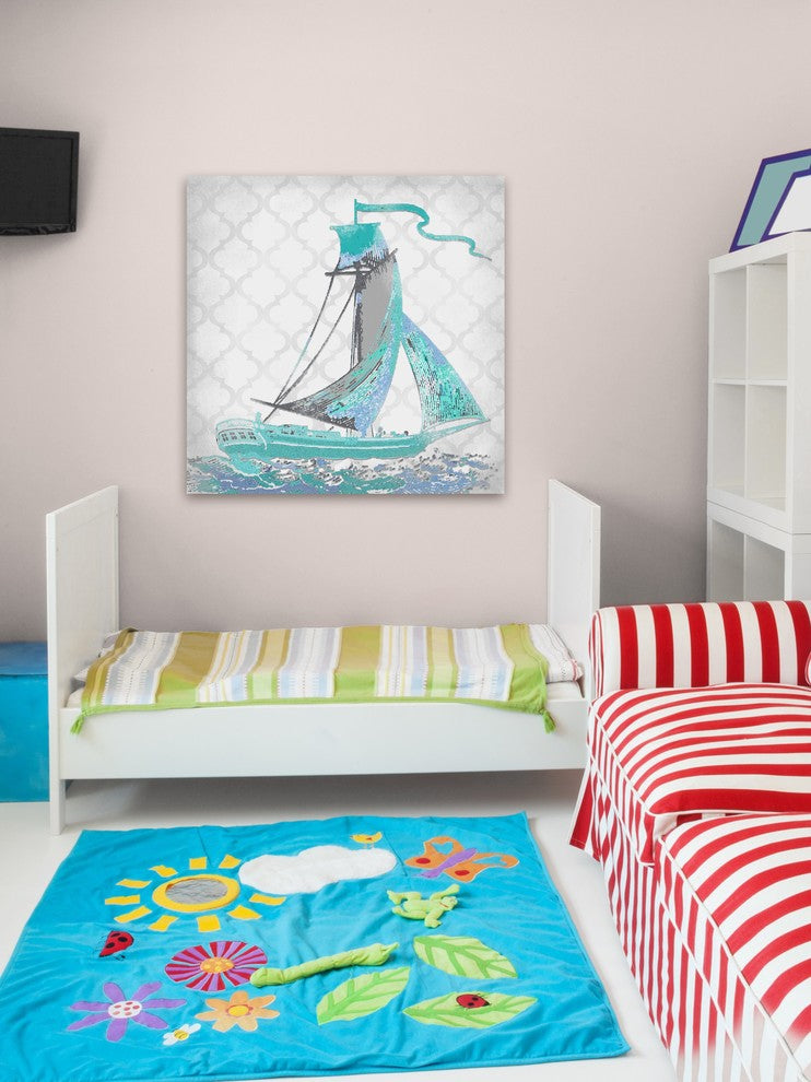 Marmont Hill, "Ship 1" by Reesa Qualia Painting Print on Wrapped Canvas, 24x24