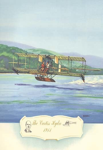 The Curtiss Hydro, 1911- Fine Art Giclee Print 24" x 36"