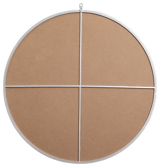 Elegant Decor Eternity 39" Round Mid Century Metal Frame Hooked Mirror in Silver