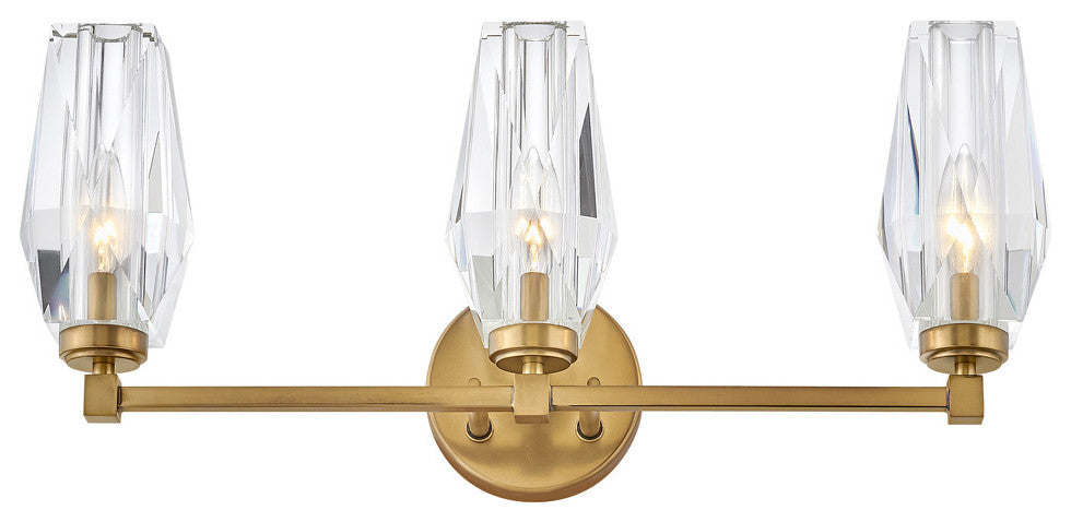 Hinkley Ana Medium Three Light Vanity, Heritage Brass