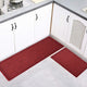 Woven Effect, Red, Kitchen Mat