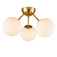 Massanielli Brass Globe Sputnik Chandelier Ceiling Light- 3 Light