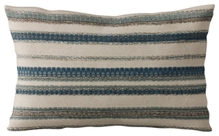 Plutus Blue Lanes Stripe Luxury Throw Pillow, 16"x16"