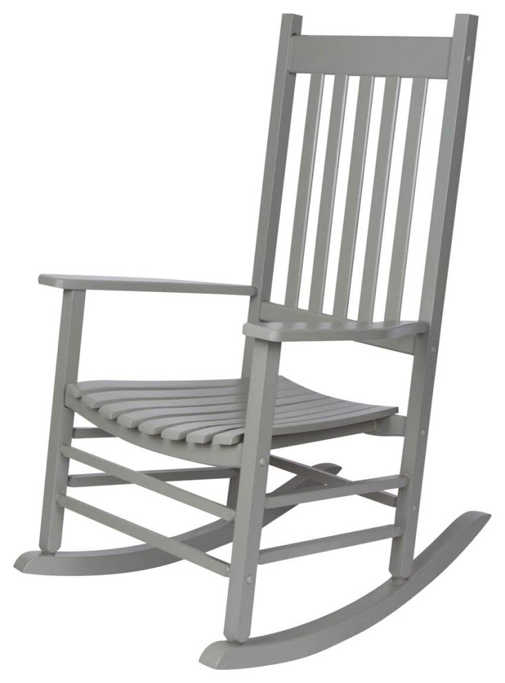 Modern Porch Rocker Durable Wood, Strom Grey