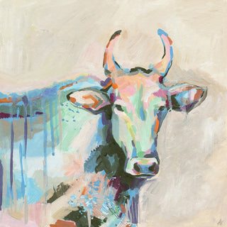 "Mystical Bull" Painting Print on Wrapped Canvas, 32"x32"