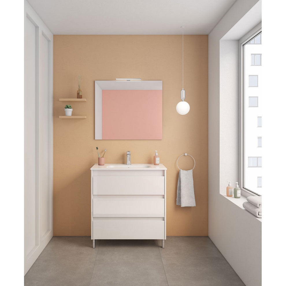 32" Freestanding 3 Drawers White Vanity Base Cabinet Sansa by Royo