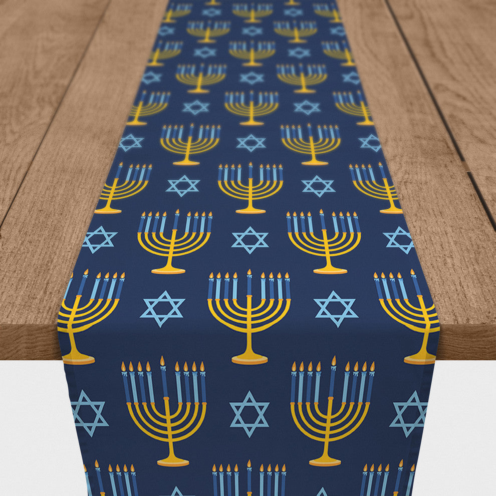 Menorah Print Table Runner, 16"x72"