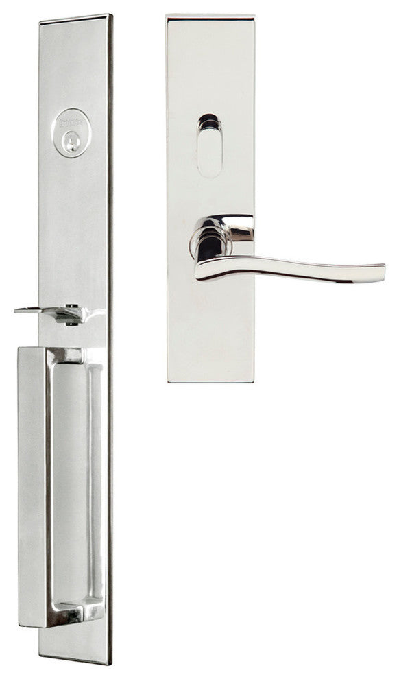BW225 Waterfall Lever, Mortise Entry Handleset, LHR, Polished Stainless Steel