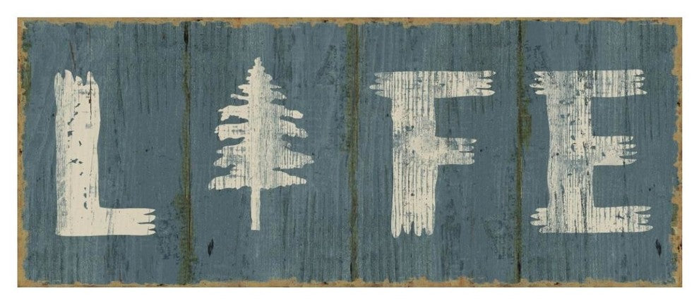 "Lake Lodge VI Blue" Digital Paper Print by Sue Schlabach, 52"x22"