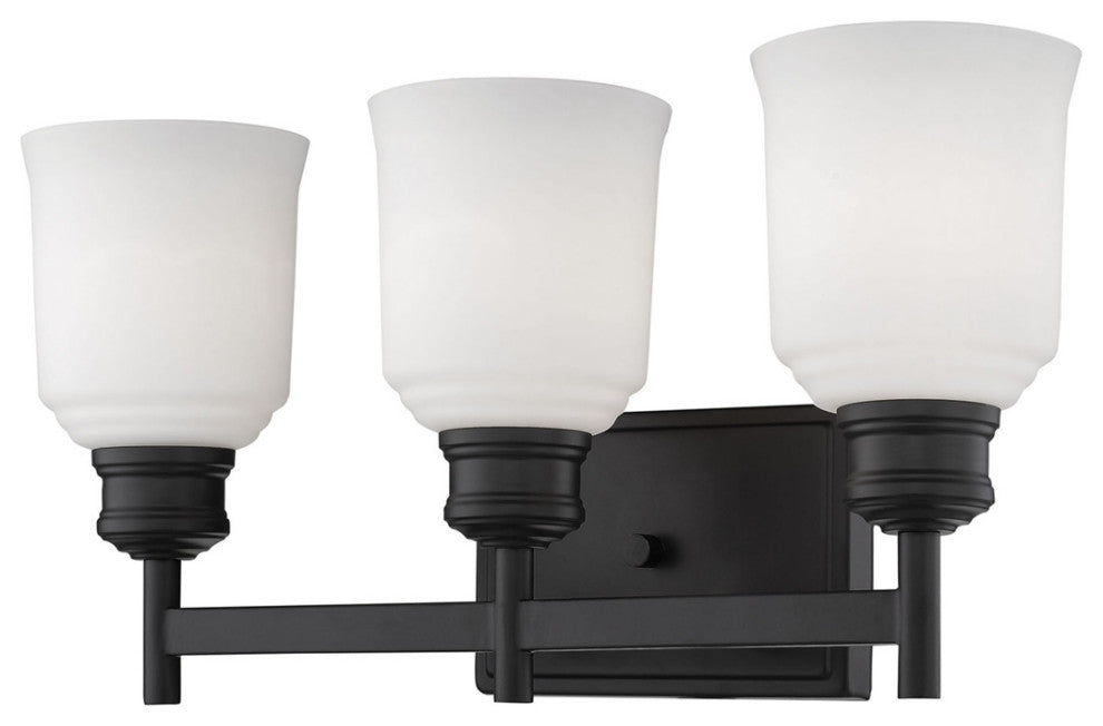 Millennium 173-MB Three Light Vanity, Matte Black Finish