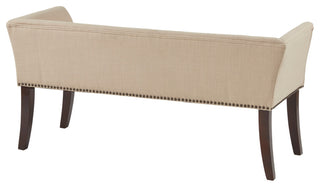 Madison Park Flared Low Arm Low Back Accent Bench Chair, Tan