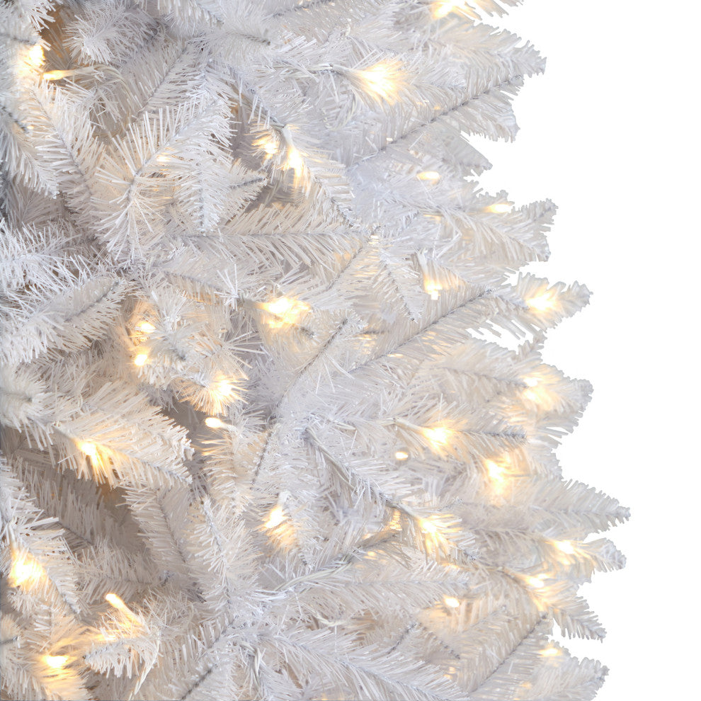 T3364 10 Slim White Artificial Christmas Tree With 800 Warm White LED Lights