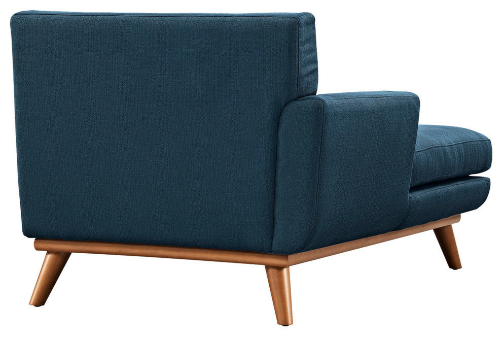Modern Contemporary Left-Arm Chaise, Navy, Fabric
